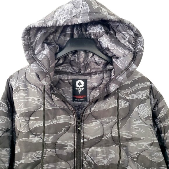 Zero Foxtrot Contraband / Woobie Zip Hoodie, black & gray tiger camo, size S - Picture 4 of 7